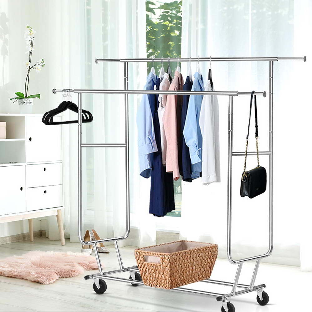 Buy Artiss Clothes Rack Double Rail Coat Stand Adjustable Hanger