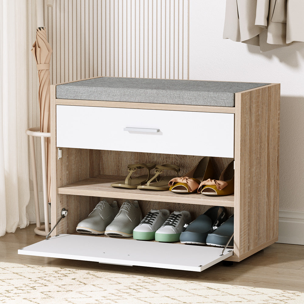 Buy Artiss Shoe Rack Bench Shoe Cabinet Pairs White Niva Online