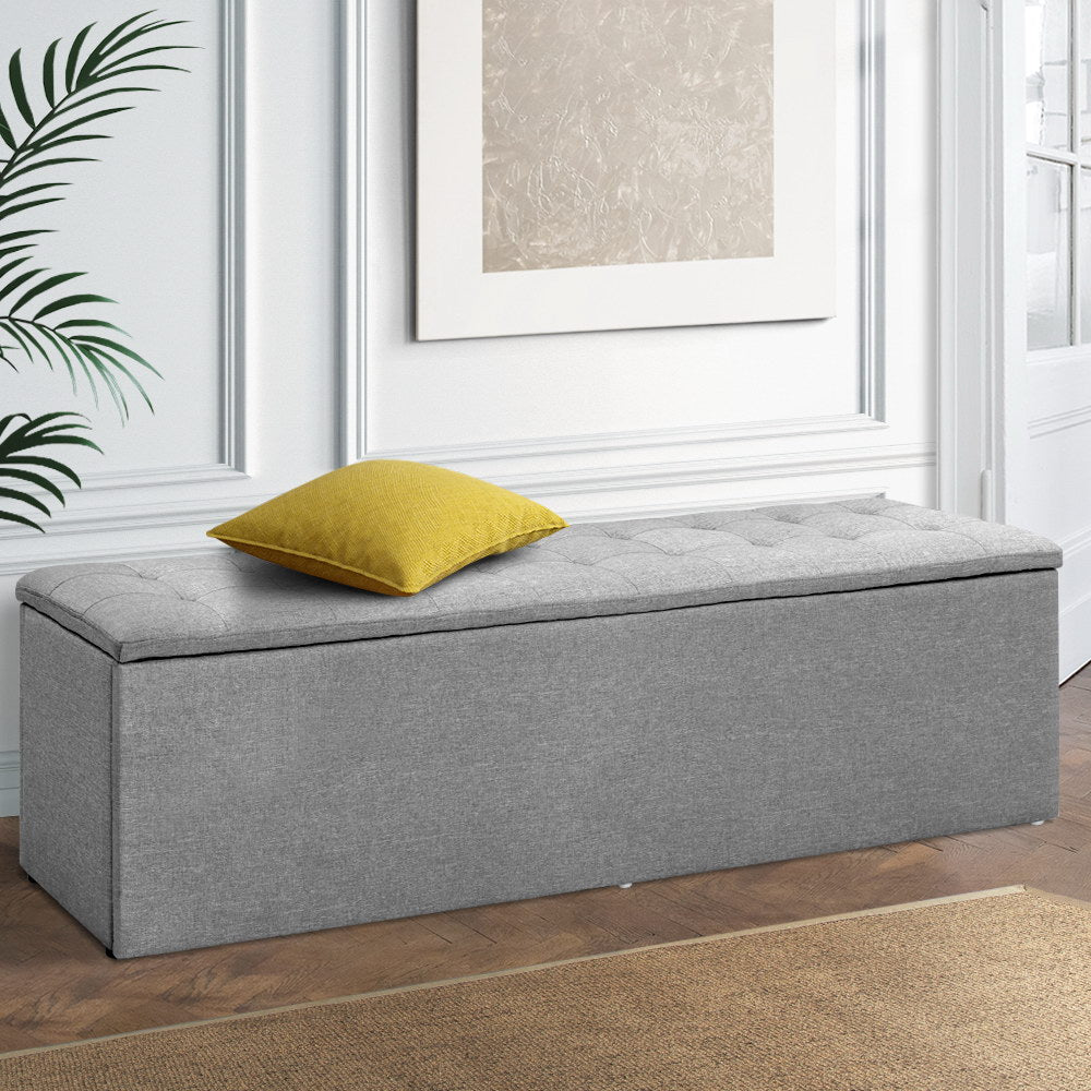 Artiss fabric storage ottoman discount