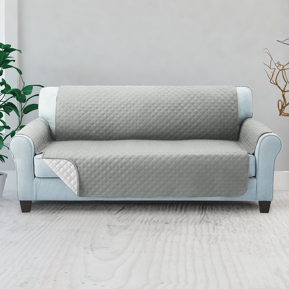 Buy Artiss Sofa Cover Couch Covers Seater Quilted Grey Online