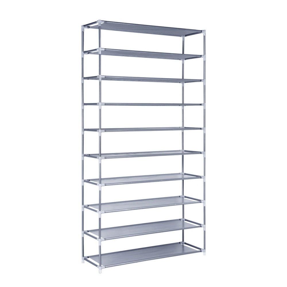 Buy Artiss 10-Tier Shoe Rack Stackable 50 Pairs Grey Online Artiss