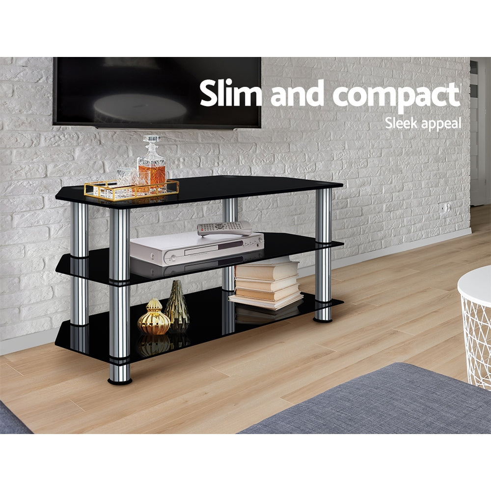 Tempered glass top tv stand